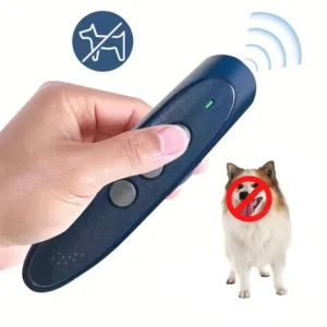 Dog Barking Control Ultrasonic Anti Barking Repeller with Flashlight Static Shock Vibration Training for Camping Use