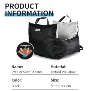Dog Booster Seat for Car Portable Dog Car Seat Fully Detachable Washable Pet Travel Bed Carrier