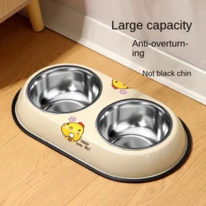 Dog Bowl Anti overturning Double Basin for Small Medium Dogs Cats OEM ODM Supplier Pet Supplies Food Water Feeder