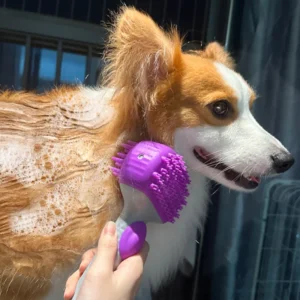 Dog Brush Pet Cleaning Dog Bath 3 in 1 Dog Cat Hair Remover Brushes Products Pet Massage Comb Silicone Bath Washing Dispenser