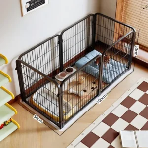 Dog Cage Iron Modern Breathable Easy Installation for Medium and Large Dogs Isolation Doorless Guardrail Indoor
