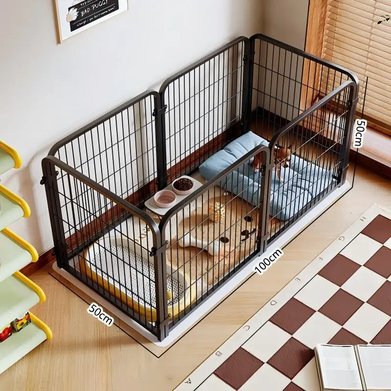 Dog Cage Iron Modern Breathable Easy Installation for Medium and Large Dogs Isolation Doorless Guardrail Indoor