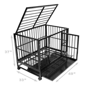 Dog Cage sale price discount Heavy Dog Cage Upgrade Reinforced Bite Resistant Escape Space Large Double Doors can be interactiv