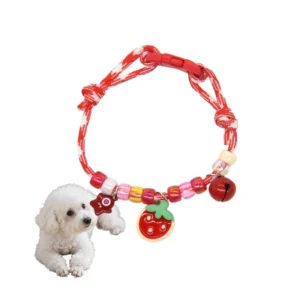 Dog Cat Adjustable Colorful Bell Collar with Cute Footprints Application Pet