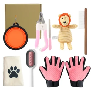 Dog Cat Beauty Hair Removal Cleaning Slicker Dematting Comb 8 Pcs Pet Gift Set