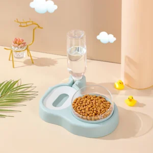 Dog Cat Bowls Automatic Pet Feeder Food Bowl With Automatic Water Bottle Feeders