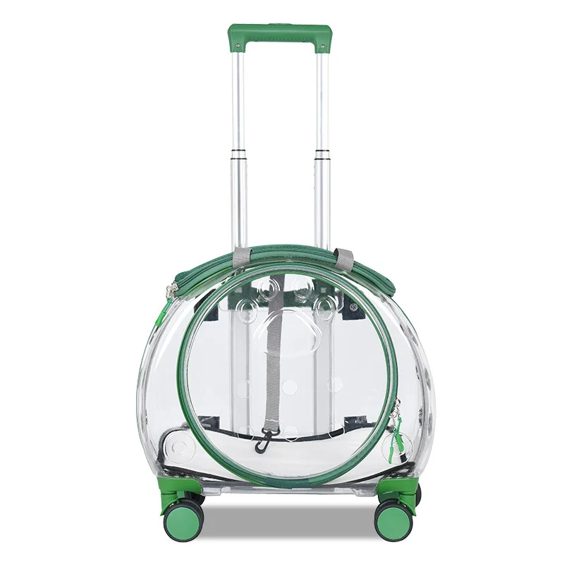 Dog Cat Carrier With Wheels Outdoor Backpack Pet Carrier Pet Trolley Portable Pet Carries