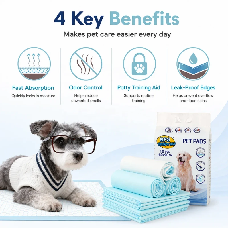 Dog Cat Diapers Urine Pads Odor Controlling Super Absorbent Leak Protection Nonwoven Fabric 10 Piece Pack Pet