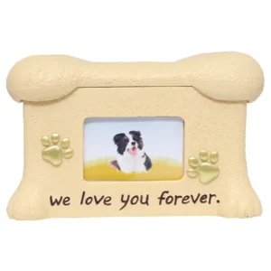 Dog Cat Eco-Friendly Luxury Polyresin Memorial Urn Photo Frame Customizable for Animal Ashes 19x14x11.5cm Rectangle Pet Funeral
