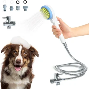 Dog Cat Eco Friendly Plastic Bath Shower Head Spray Set Grooming Shampoo Easy Clean Nozzle Hose Outdoor Indoor