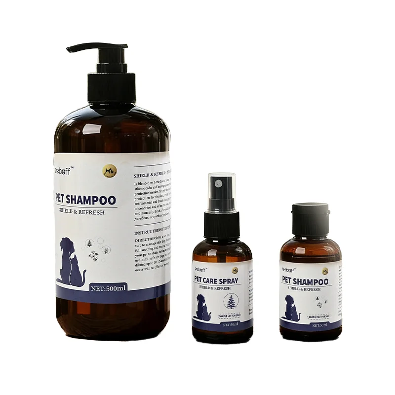 Dog & Cat Eco-friendly Plastic Shampoo Bath for Pet Shower Cleaning Purification Deodorant Flavor Removal 500ml