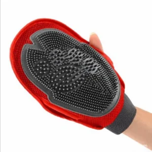Dog Cat Hair Comb Cleaning Brush Comb Animal Massage Hair Removal Dog Bath Glove Red Pet Grooming Products