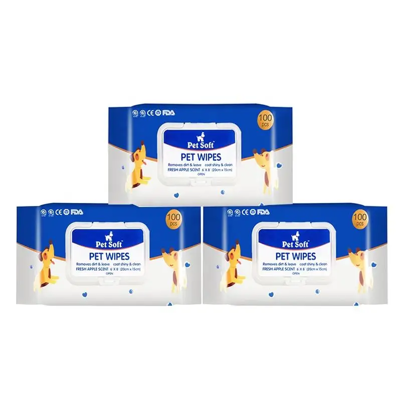 Dog Cat Pet Cleaning Disposable Wipe Biodegradable Spunlace Organic Private Label Pet Wet Wiper for Dog