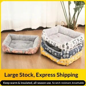Dog Cat Pet Sofa Bed Square Dog Bed Soft Plush Warm Pad House Washable Puppy Cat Sleep Nest Pet Kennel Cushion