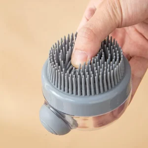 Dog Cat Shampoo Brush Dog Pet Grooming Scrubber Massage Comb Silicone Body Scrubber Pet Bath Brush with Soap Dispenser