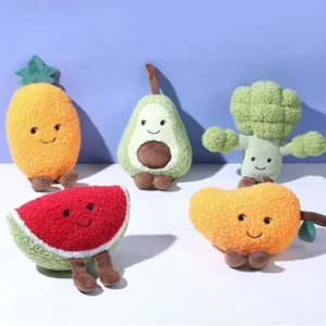 Dog Chew Toys Mini Various Fruits Pet Plush Squeak Toys for Chewer