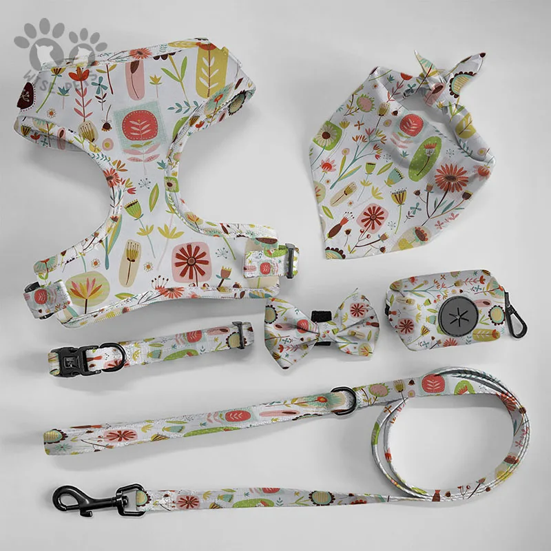 Dog Collar Leash Harnesses Set Reversible Dog Harness Vest for Small Medium Large Pet OEM Available