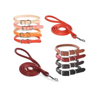 Dog Collar Manufacturer OEM ODM Custom Logo Pet Collar Adjustable Pink Dog Training Collar Leather Full Grain