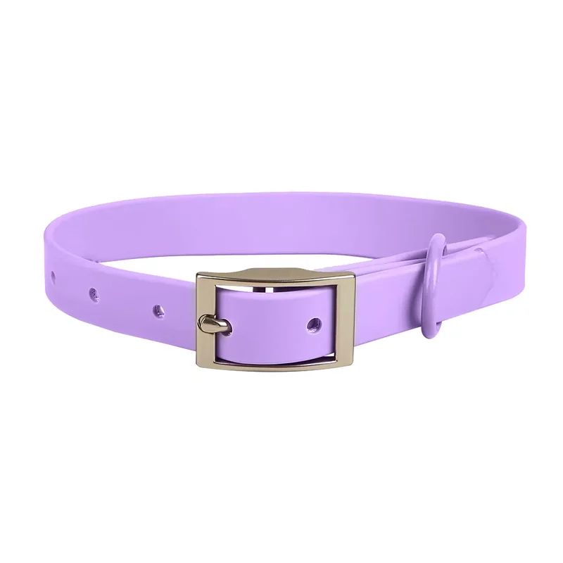 Dog Collar PVC Waterproof Custom Personalized Logo Color Adjustable Pet Collars for Small Medium Large Dogs