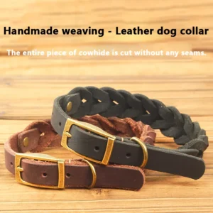 Dog Collar Retro-style Personalized Knitted Pet Collar