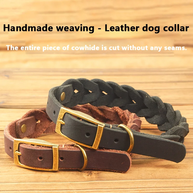 Dog Collar Retro-style Personalized Knitted Pet Collar