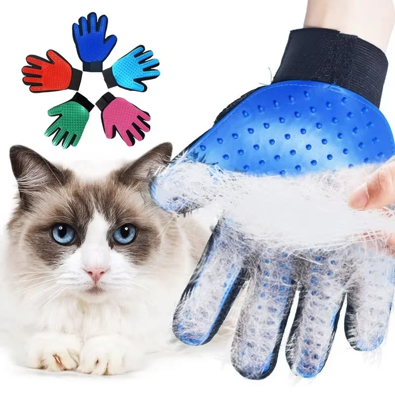 Dog Deshedding Brush Bath Massage Cleaning Mitt Tool Cat Hair Remover Pet Grooming Gloves