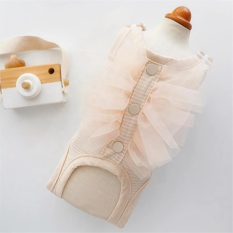 Dog Diapers Washable Cotton Urine Absorbent Standard Absorbency Adjustable Suspender Printed Custom Logo for Dogs Cats Small