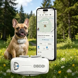 Dog GPS Tracker with Rubber Real-Time Positioning AI Geofence Alerts LED Light Sound Prompts Health Monitor 4G Sim Waterproof