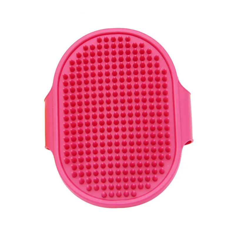 Dog Grooming Brush and Massager Comb Pet Shampoo Bath Brush Soothing Massage Rubber Comb Adjustable Ring Handle