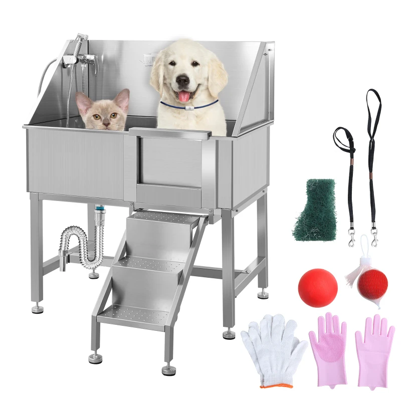 Dog Grooming Tub Washing Pool Pet Shop Large Dog Bathtub 304 Stainless Steel Dog Bathing Tub