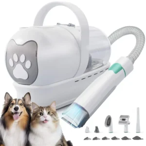 Dog Grooming Vacuum Kit 7 in 1 Pet Clipper With Nail Grinder Hair Trimming and Combing Pet Hair Dryer Pet Grooming Product