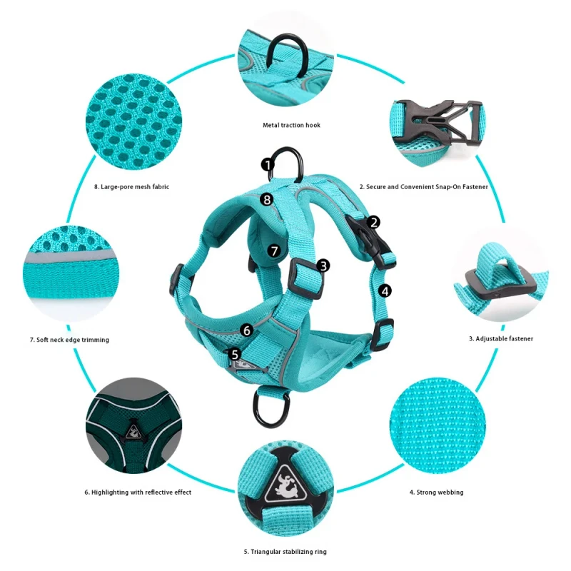 Dog Harness Custom Luxury Tactical Adjustable Reflective Professional Manufacturer No Pull Personalized