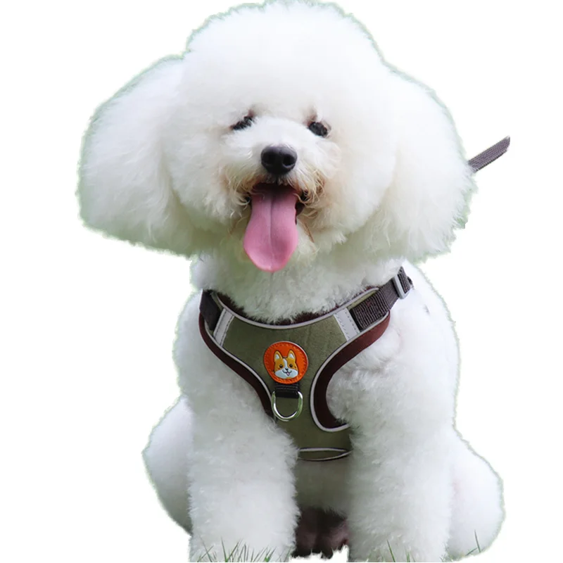Dog Harness Leash Adjustable Vest Walking Supplies Soft Breathable Nylon Reflective Pet Accessories Chihuahua Pug Small Puppy