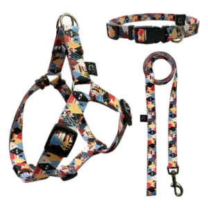 Dog Harness Leash Collar Set Adjustable Soft Cute Dog Harness for Small Medium Pet