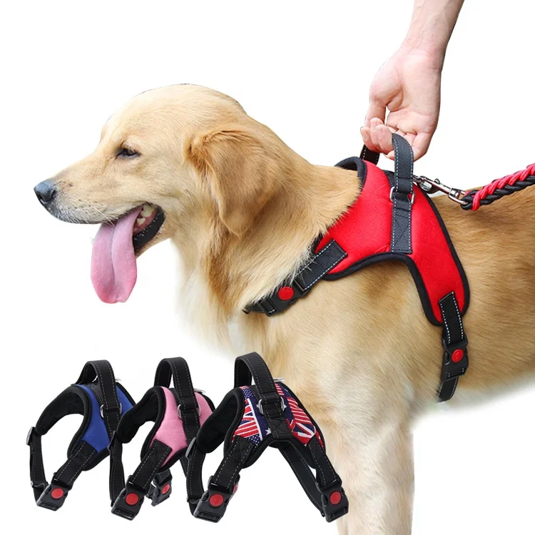 Dog Harness Leash Set Adjustable Reflective No Pull Pet Dog Harness with Handle