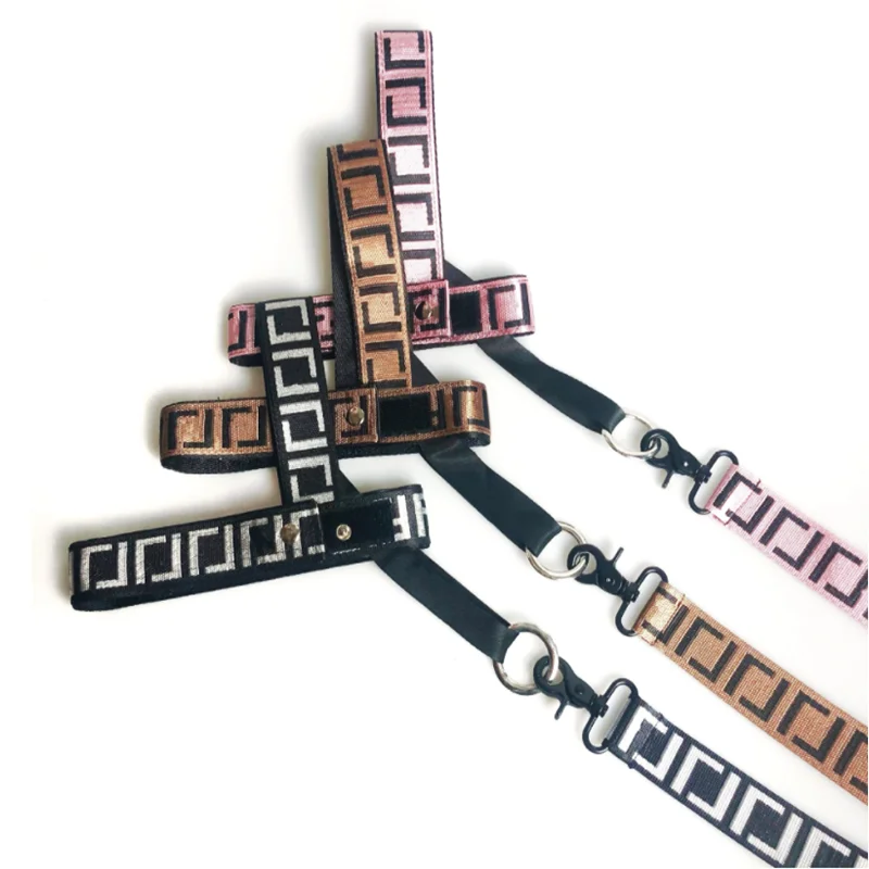 Dog Harness Leash Set French Bulldog Schnauzer Corgi Chihuahua Large Medium Small Dog Collar Nylon Letter Adjustable Durable Pet