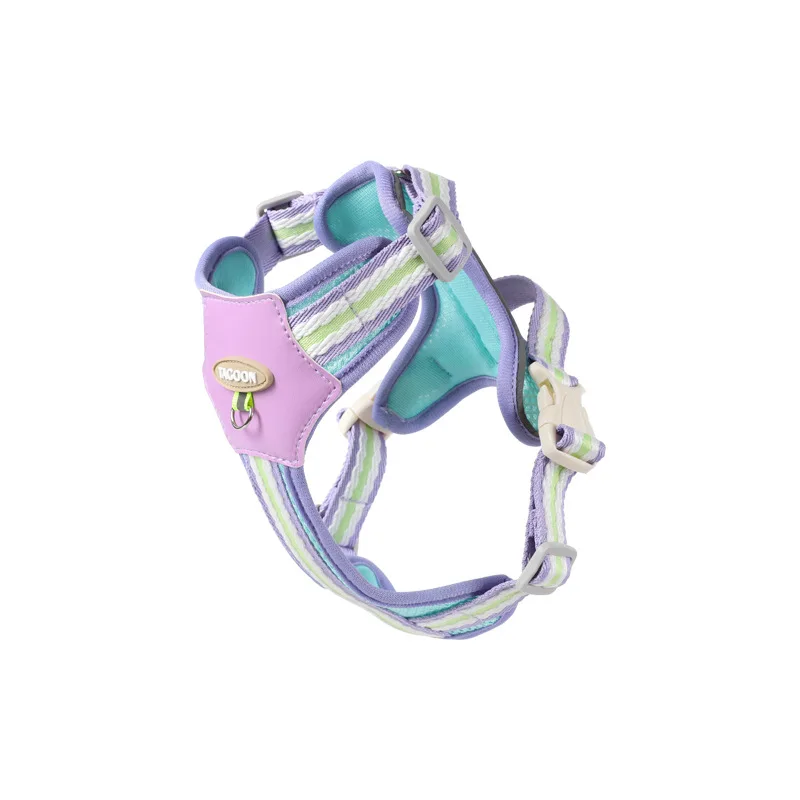 Dog Harness Lightweight Non Stick Fur Color Blocking Breathable Mesh Outdoor Pet Supplies