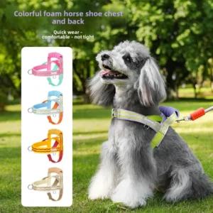 Dog Harness No Pull T Shape Breathable Spring Summer Soft Padded Reflective Daily Outdoor Step in Walking Pet Harness Hiking