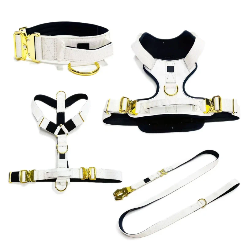 Dog Harness Set Collar Dog Adjustable Dog Leash Adjustable Dog Collar Adjustable Dog Bowl Collar Leash for Dogs