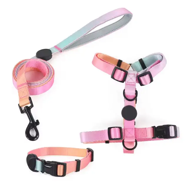 Dog Harness Soft Padded Y Shape H Pet Harness Leash Collar Set 3 Point Harness Arnes Para Perros Custom No Pull Dog Harness