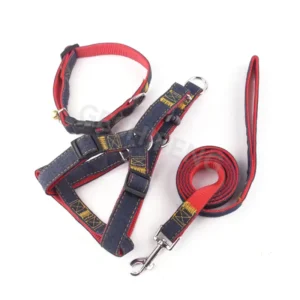 Dog Harness Vest Set Adjustable Lead Soft Padded Pet Harness With Collar and Leash for Small Medium Large Dogs