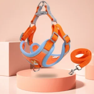 Dog Harness and Leash Quick Release Buckle Anti Shock Suede Fabric 150cm Leash Reflective Dog Harness Dog Accessories Pet Item