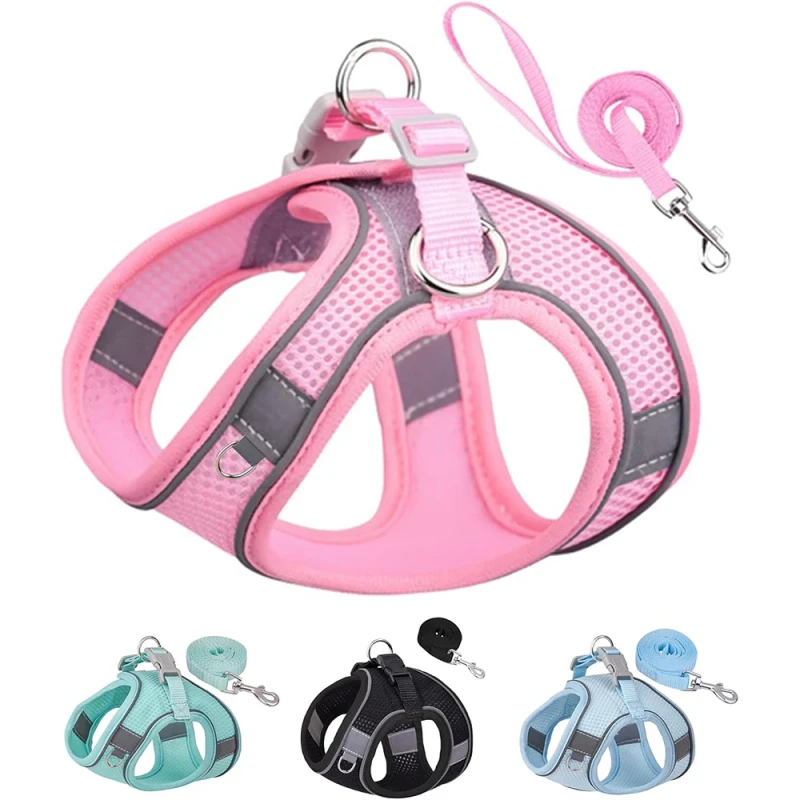 Dog Harness for Small Medium Large Dogs No Pull Puppy and Leash Set Dogs Vest Step in Harness Mesh Harness