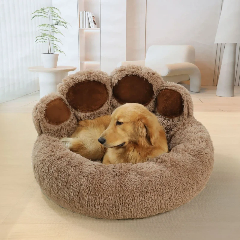 Dog House Cat Bed Pet Accessories Cave Winter Insulation Bear Paws Comfortable Pet Bedding Polycotton Fill for Winter