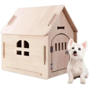Dog House Indoor for Small Dogs or Cats Cozy Wooden Design Small Indoor Bed House