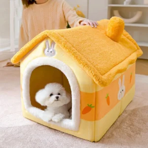 Dog House Pet Bed Warm All Season Indoor Detachable Washable for Small Medium Dogs & Cats No Assembly
