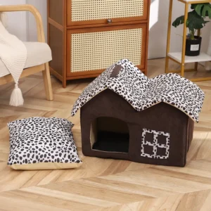 Dog House Solid Cotton Filled Removable Pet Cave Washable Indoor Dog Bed House