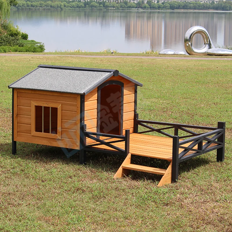 Dog House Wooden Large Waterproof Outdoor OEM Custom Made Warm Pet Shelter for Medium Large Dogs GMTPET Factory