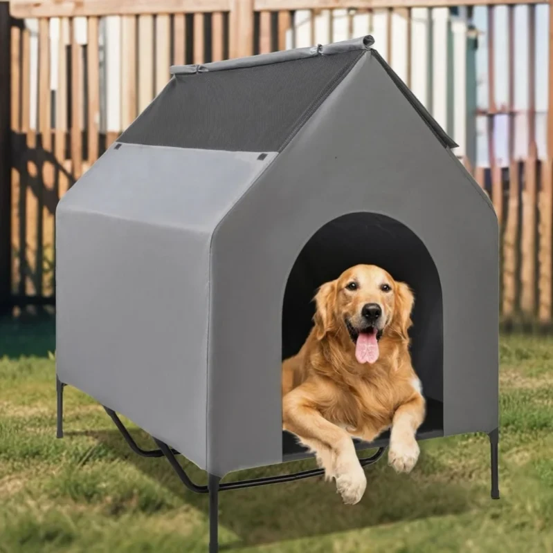Dog House for Large Dog Indoor or Outside Featuring Breathable 2x1 Textilene Elevated Dog Bed Easy Clean