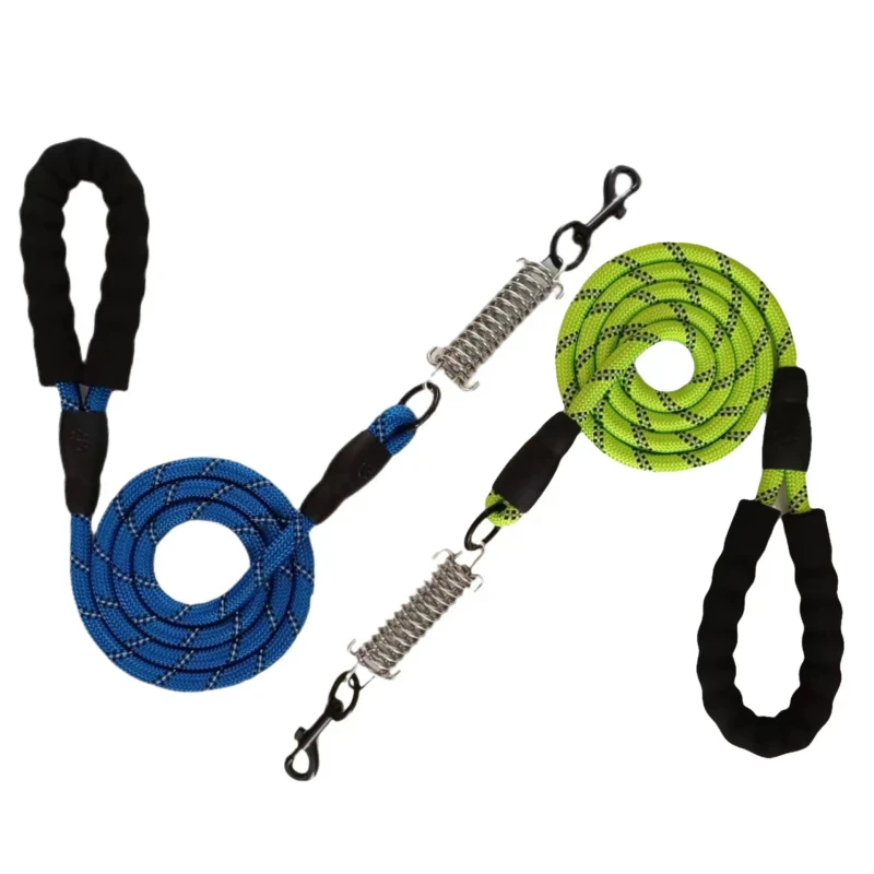 Dog Leash Explosion Proof Medium and Large Dog Reflective Accessories Pet Products Nylon Dog Strap Hook with Spring Cushioning